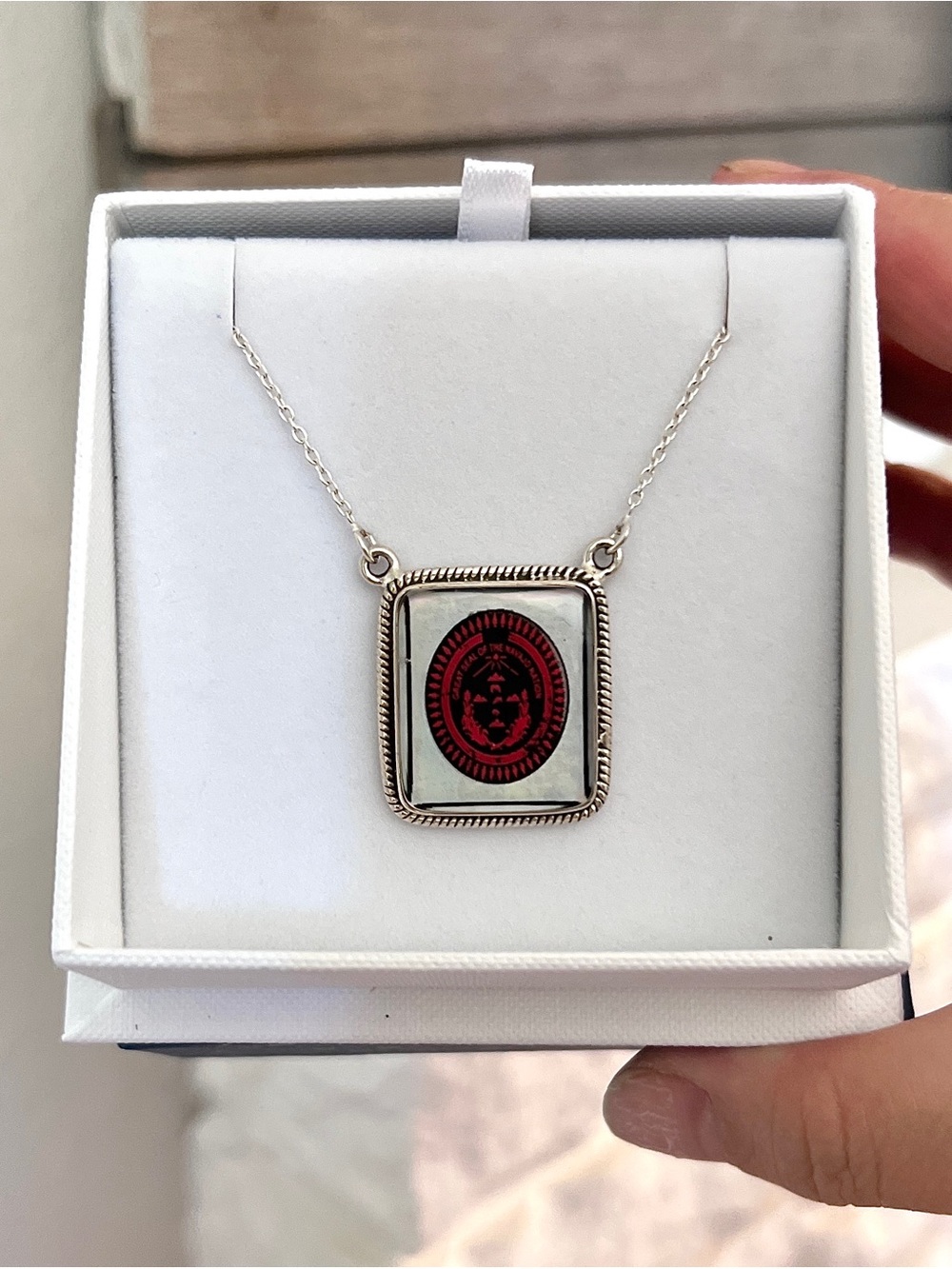 Southwestern Navajo Nation Picture Sterling Silver 925 Necklace - Picture 3 of 7